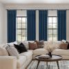 TWOPAGES Navy Blackout Pinch Pleated Curtain 108 Inches Long for Living Room, Memory Trained Room Darkening Curtain Thermal Insulated Drape (1 Panel, 26W x 108L) view 3