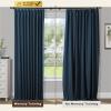 TWOPAGES Navy Blackout Pinch Pleated Curtain 108 Inches Long for Living Room, Memory Trained Room Darkening Curtain Thermal Insulated Drape (1 Panel, 26W x 108L) view 4