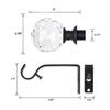 2 Pack 3/4 Inch Diameter Adjustable Curtain Metal Rod with Round Clear Acrylic Ball Finials86 to 120 InchBlack view 4