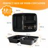 MUCHII 32 oz 3 Compartment Meal Prep Containers With Lids 20 Count To Go, Plastic Disposable Food Containers Microwave and Freezer Safe view 4