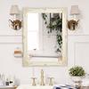 H-A Rustic Wall Mirror for Bathroom, White Vanity Mirrors for Wall Decor, Antique Ornate Mirror for Living Room, Bedroom, Hallway 32''x24'' view 2