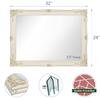 H-A Rustic Wall Mirror for Bathroom, White Vanity Mirrors for Wall Decor, Antique Ornate Mirror for Living Room, Bedroom, Hallway 32''x24'' view 3