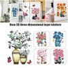 VALINK DIY Plant Vase 3D Stereo Stickers Self-Adhesive Wall Refrigerator Decoration for Living Room Bedroom Decorations Refrigerator TV Wall Background Sofa Backdrop view 3