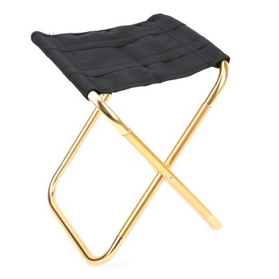 Alvinlite Mini Folding Camping Stool, Lightweight Camp Chair Aluminum Alloy Folding Stool for Outdoor Travel Fishing BBQ Hiking