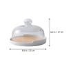 1 Set Cake Plate with Lid Glass Food Cover Wooden Cake Stand with Lid Transparent Glass Cake Dome for Dessert Fruit Storage Display view 2