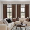 TWOPAGES Chocolate Blackout Pinch Pleated Curtain 108 Inches Long for Living Room, Memory Trained Room Darkening Curtain Thermal Insulated Drape (1 Panel, 26W x 108L) view 3