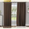 TWOPAGES Chocolate Blackout Pinch Pleated Curtain 108 Inches Long for Living Room, Memory Trained Room Darkening Curtain Thermal Insulated Drape (1 Panel, 26W x 108L) view 4