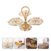 3 Tier Dessert Stands Fruit Plates Serving Tray Metal Gold Decorative Cupcake Stand Pastry Tier Stand Cake Stand Set with Double Layer for Cookies Cupcakes Pastries (Golden) view 3