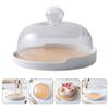 1 Set Glass Food Cover Cake Plate with Lid Wooden Cake Stand with Lid Transparent Glass Cake Dome for Dessert Fruit Storage Display view 3
