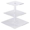 3 Tier Square Cupcake Stand Clear Acrylic Cupcake Holder Tower Reusable Tiered Tray Decor Dessert Serving Platter for Birthday Baby Shower Party Supplies view 1