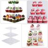 3 Tier Square Cupcake Stand Clear Acrylic Cupcake Holder Tower Reusable Tiered Tray Decor Dessert Serving Platter for Birthday Baby Shower Party Supplies view 2