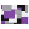 Bathroom Rug, Mid Century Abstract Geometric Pattern 3 D Block Purple Black Gray Bath Mat Non-Slip Water Absorbent Microfiber Soft Plush Shaggy Bath Rugs for Shower, Bedroom, Bathtubs 18" x 30" view 3