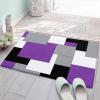 Bathroom Rug, Mid Century Abstract Geometric Pattern 3 D Block Purple Black Gray Bath Mat Non-Slip Water Absorbent Microfiber Soft Plush Shaggy Bath Rugs for Shower, Bedroom, Bathtubs 18" x 30" view 4