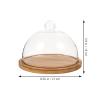 1 Set Glass Dome Cloche with Wooden Base Clear Glass Dessert Cake Plate Cheese Cloche Dome Multifunctional Serving Platter for Baker Baking Bakery Chef Cookie Pastries view 2