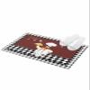 Bathroom Rug, Cartoon Chef with Gourmet in Kitchen Black And White Checkered Brown Bath Mat Non-Slip Water Absorbent Microfiber Soft Plush Shaggy Bath Rugs for Shower, Bedroom, Bathtubs 18" x 30" view 1