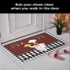 Bathroom Rug, Cartoon Chef with Gourmet in Kitchen Black And White Checkered Brown Bath Mat Non-Slip Water Absorbent Microfiber Soft Plush Shaggy Bath Rugs for Shower, Bedroom, Bathtubs 18" x 30" view 4