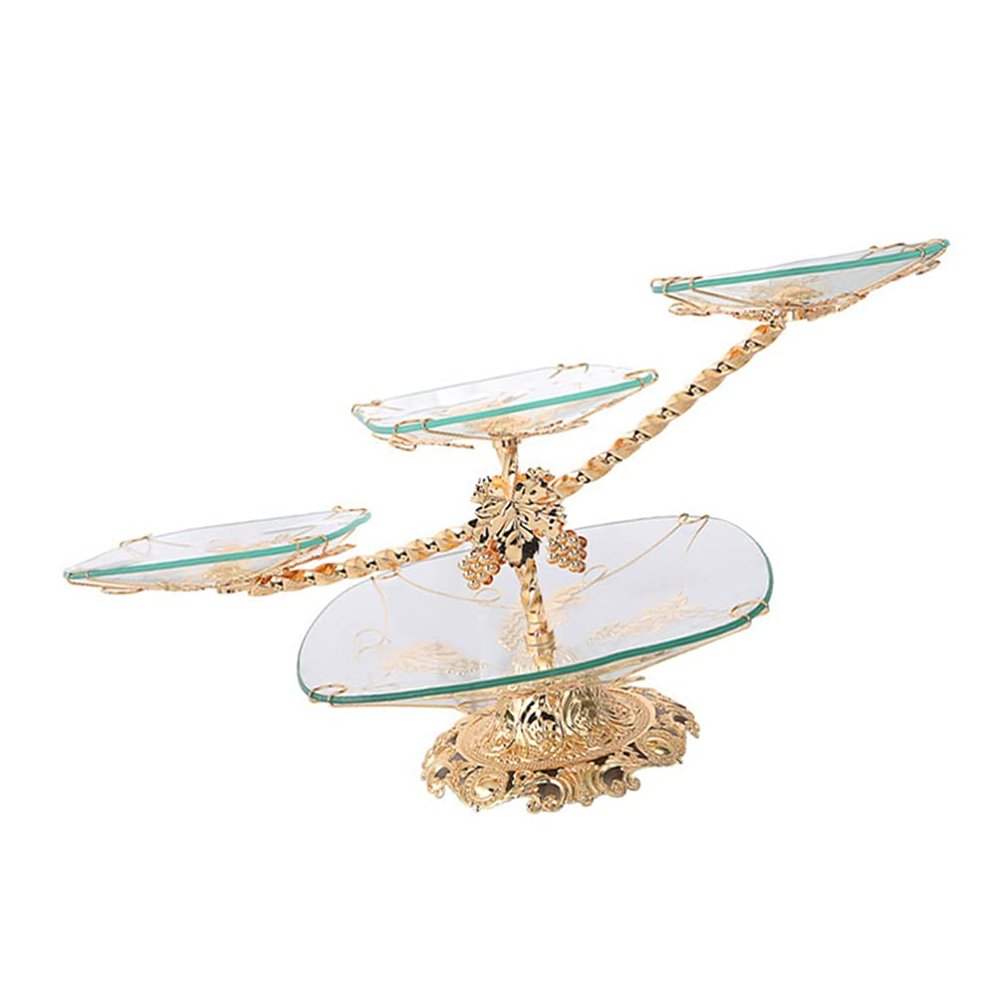 4 Tier Glass Cupcake Stand Dessert Plate Mini Cakes Fruit Candy Display Tower Jewelry Plate for Birthday Tea Party Serving Tray
