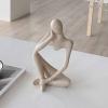 Abstract Style Thinker Sculptures, Sandstone Resin Thinker Statue Ornaments, Housewarming Gifts, Living Room Dining Desk Decorations(Right, Large) view 3
