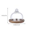3 Sets Cake Display Stand with Dome Cover Glass Cake Plate with Dome Wooden Bread Display Boxes Clear Cheese Cloche Dome Dessert Tray Cupcake Holder view 3