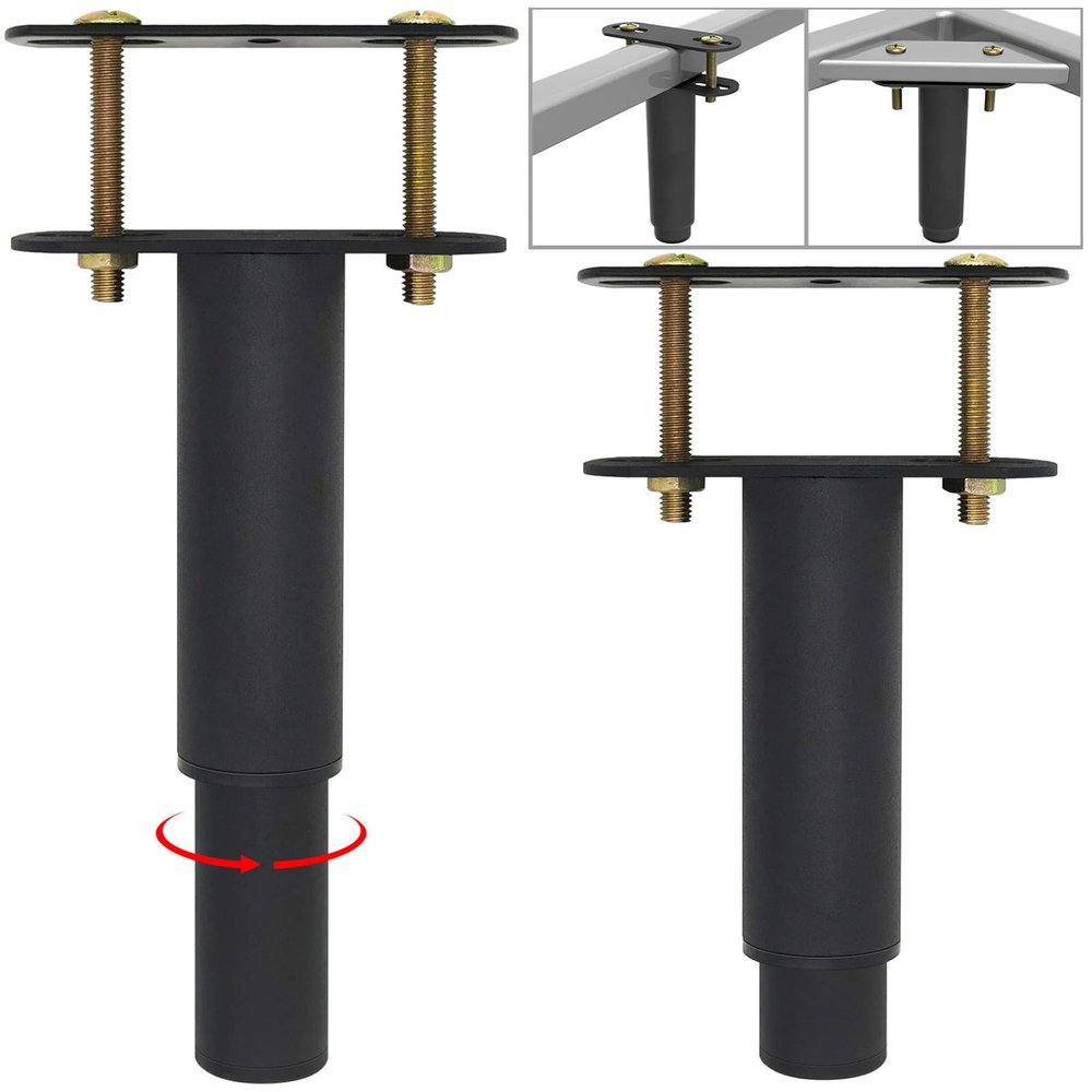 4 PCS Adjustable Height Center Support Leg for Bed Frame, Bed Center Slat Heavy Support Leg, Extra Durable Steel Furniture Foot | Suitable for Bed Frame Sofa Furniture Cabine Foot Legs ((5.1"-9.6")