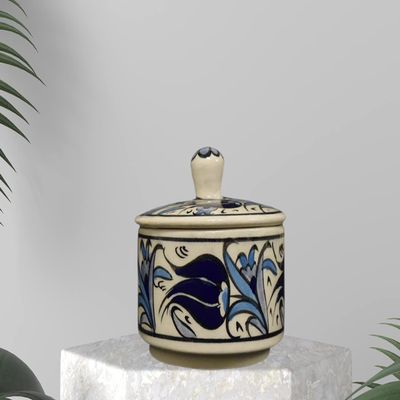 EliPOT Ceramic Sugar Holder, Ceramic Sugar Holder, Ceramic Table Sugar Holder (White and Light Blue)