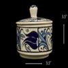 EliPOT Ceramic Sugar Holder, Ceramic Sugar Holder, Ceramic Table Sugar Holder (White and Light Blue) view 4