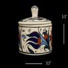 EliPOT Ceramic Sugar Holder, Ceramic Sugar Holder, Ceramic Table Sugar Holder (White and Dark Blue) view 4