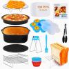 Square Air Fryer Accessories, 8 Inch XL Deep Fryer Accessories Compatible with Philips Cosori Ninja Gowise Gourmia Chefman Comfee Air Fryer, Fit 3.6QT-6.8QT Square Air Fryer view 1