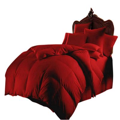 luxuriousdeals 800 Thread Count 100% Egyptian Cotton 300 GSM Goose Down Alternative 3 PC Comforter Set -(1 PC Comforter and 2 Pillow Case) Full Size Burgundy