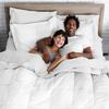 luxuriousdeals 800 Thread Count 100% Egyptian Cotton 300 GSM Goose Down Alternative 3 PC Comforter Set (1 PC Comforter and 2 Pillow Cases) Full Size White view 3