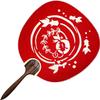 Maruzen Fan Nagomi Red, Approx. 14.6 x 9.4 x 0.4 inches (37 x 24 view 1
