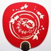 Maruzen Fan Nagomi Red, Approx. 14.6 x 9.4 x 0.4 inches (37 x 24 view 2