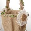 BEIJIALY Burlap Ring Bearer Pillow and Basket Set,Burlap Lace Pillow for Wedding Ceremony Lace Bow Gift Ring Decoration Pillow Cushion view 3