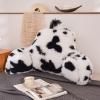 A Nice Night Faux Fur Reading Pillow Bed Wedge Large Adult Children Backrest with Arms Back Support for Sitting Up in Bed/Couch for Bedrest,whiteBlack view 1