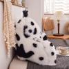 A Nice Night Faux Fur Reading Pillow Bed Wedge Large Adult Children Backrest with Arms Back Support for Sitting Up in Bed/Couch for Bedrest,whiteBlack view 4