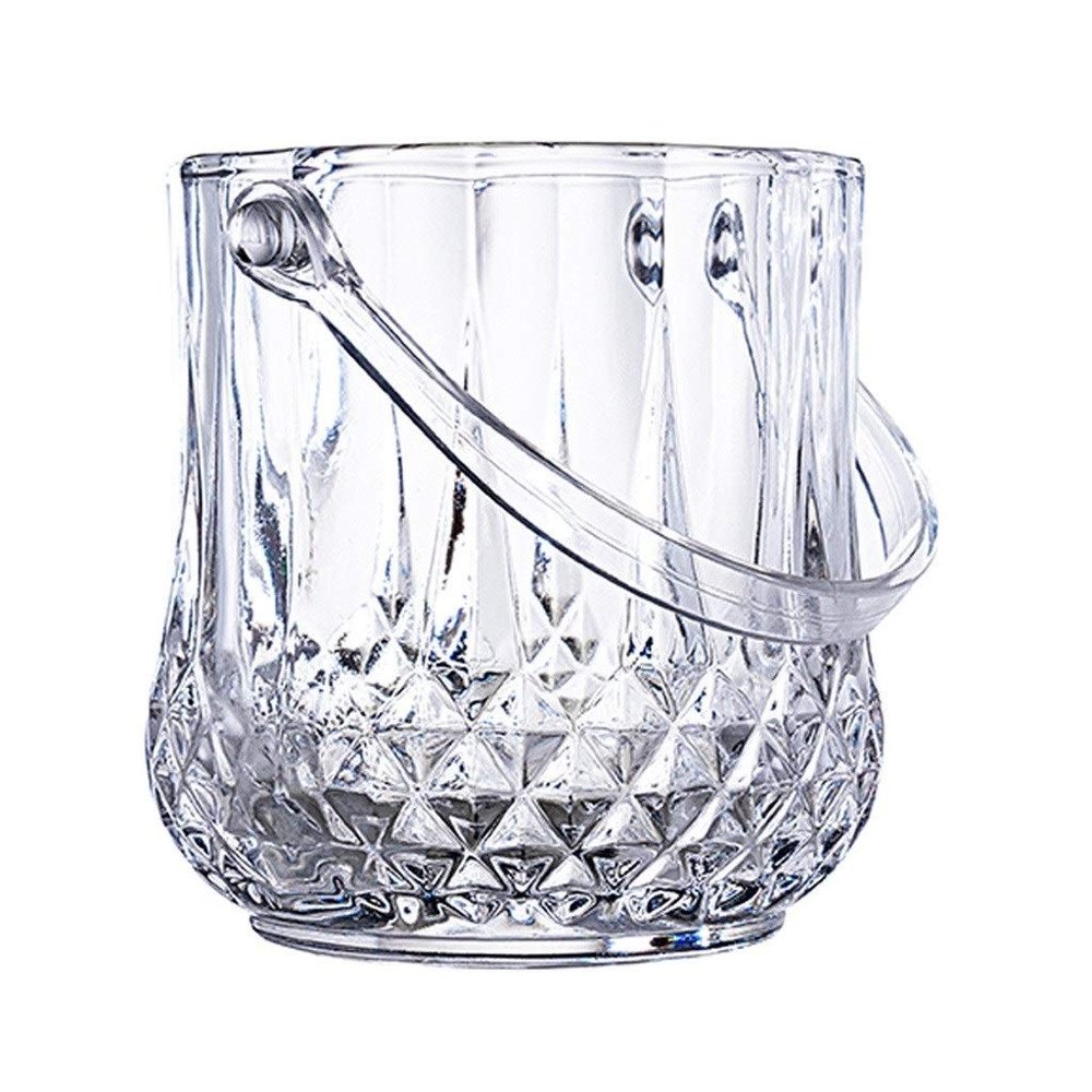 ECVYGJ Ice Bucket Wine Bucket Elegant Crystal Ice Bucket with Handles, Wine Cooler Bucket, Glass Bucket, Perfect for Your Home Bar KTV Party Keep Wine Cold (Color : E)
