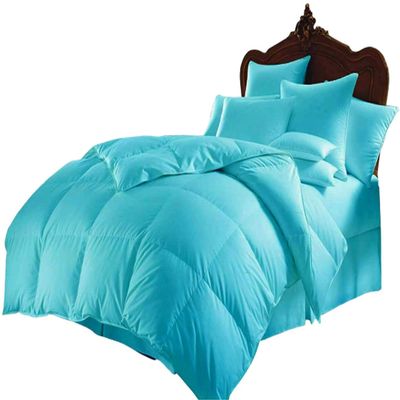luxuriousdeals 800 Thread Count 100% Egyptian Cotton 300 GSM Goose Down Alternative 3 PC Comforter Set (1 PC Comforter and 2 Pillow Cases) Full Size Aqua Blue