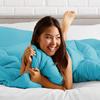 luxuriousdeals 800 Thread Count 100% Egyptian Cotton 300 GSM Goose Down Alternative 3 PC Comforter Set (1 PC Comforter and 2 Pillow Cases) Full Size Aqua Blue view 2