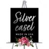Funeral Easel Stand, Black Easel Stand For Picture, Acrylic Sign Stand, Easel for Memorial Service, Beveled Wood, 65 Inch Tall, Wooden Floor Easels for Display, Choose from Gold, Silver, Rose Gold, White, Black and Natural (Silver (Painted)) view 1