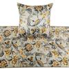 The HomeCentric King/Queen/Twin Grey & Yellow Decorative Full 68"x18" Bed Runner with Pillow Cover, Peacock, Quilted & Tassels Bed Scarf on Satin Fabric - Peacock Swag view 2