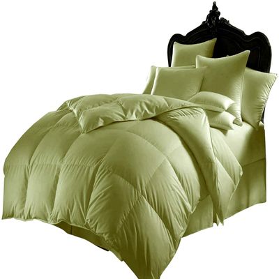 luxuriousdeals 800 Thread Count 100% Egyptian Cotton 300 GSM Goose Down Alternative 3 PC Comforter Set (1 PC Comforter and 2 Pillow Cases) Full Size Sage