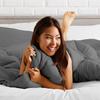 luxuriousdeals 800 Thread Count 100% Egyptian Cotton 300 GSM Goose Down Alternative 3 PC Comforter Set (1 PC Comforter and 2 Pillow Cases) Full Size Dark Gray view 2