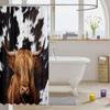Highland Cattle Shower Curtains,Cow Fur Bathroom Curtains for Kids Teens Adult,Farmhouse Animals Cowhide Waterproof Bath Curtains,with 12 Hooks Suits for Bathtub, 72" W x 78" L,Black White Brown view 3