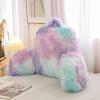 A Nice Night Faux Fur Reading Pillow Bed Wedge Large Adult Children Backrest with Arms Back Support for Sitting Up in Bed/Couch for Bedrest,BluePurple view 1