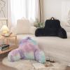 A Nice Night Faux Fur Reading Pillow Bed Wedge Large Adult Children Backrest with Arms Back Support for Sitting Up in Bed/Couch for Bedrest,BluePurple view 4