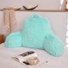 A Nice Night Faux Fur Reading Pillow Bed Wedge Large Adult Children Backrest with Arms Back Support for Sitting Up in Bed/Couch for Bedrest,Aqua view 1