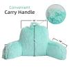 A Nice Night Faux Fur Reading Pillow Bed Wedge Large Adult Children Backrest with Arms Back Support for Sitting Up in Bed/Couch for Bedrest,Aqua view 2