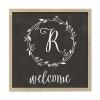 Blank Farmhouse Sign Wreath Monogram SVG, Family Name Initial Welcome Farmhouse Sign 12" x 12" Rustic Wood Picture Frame Sign - Wood view 1