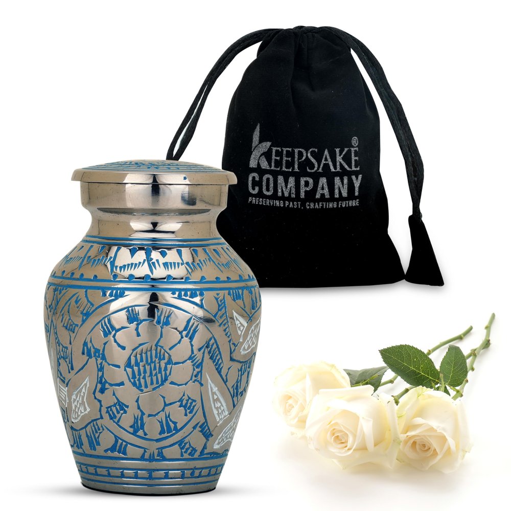 Baby Urns for Ashes Boy/Girl - Blue Urn - Small Yearns for Ashes Women - Cremation Urns for Men- Urn Small - Cremation Keepsakes - Ash Holders - Keepsake pet/Dogs/Cats etc from Keepsake Co.