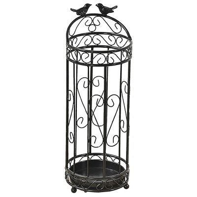 LPRR Umbrella Stand Black Hollow-Out Umbrellas Stand Holder, Freestanding Umbrella Organizer for Family Indoor Entryway, Umbrella Rack with Bird Design